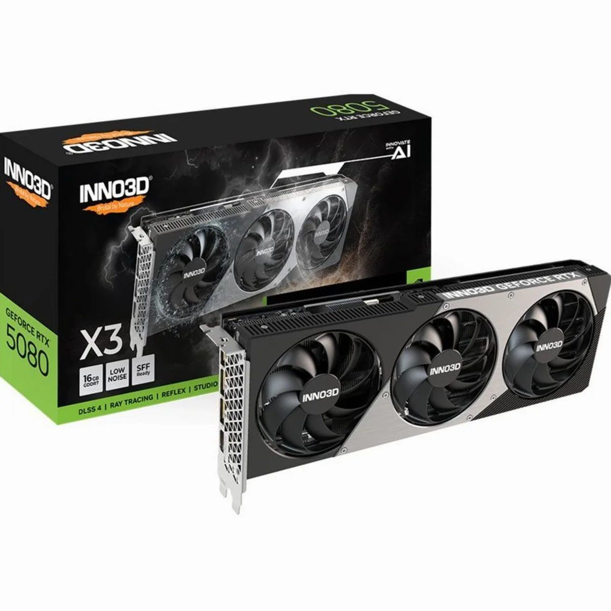 Inno3D GeForce RTX 5080 X3, 16 GB GDDR7, DLSS 5, 3x DisplayPort, HDMI 2.1
