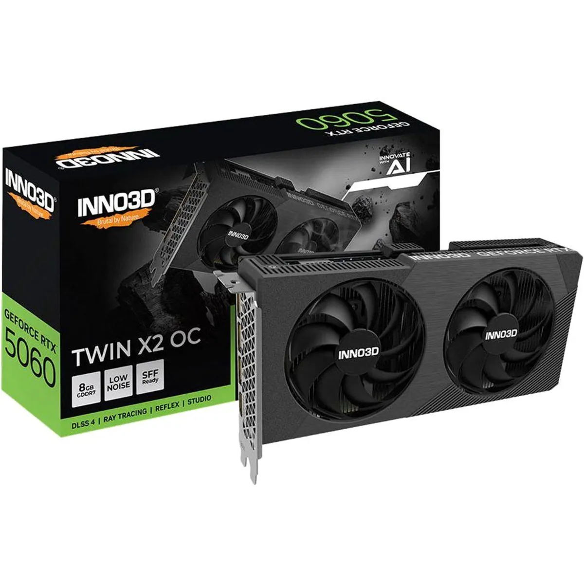 Inno3D GeForce RTX 5060 TWIN X2 OC V2, 8 GB GDDR7, Real-Time Ray Tracing
