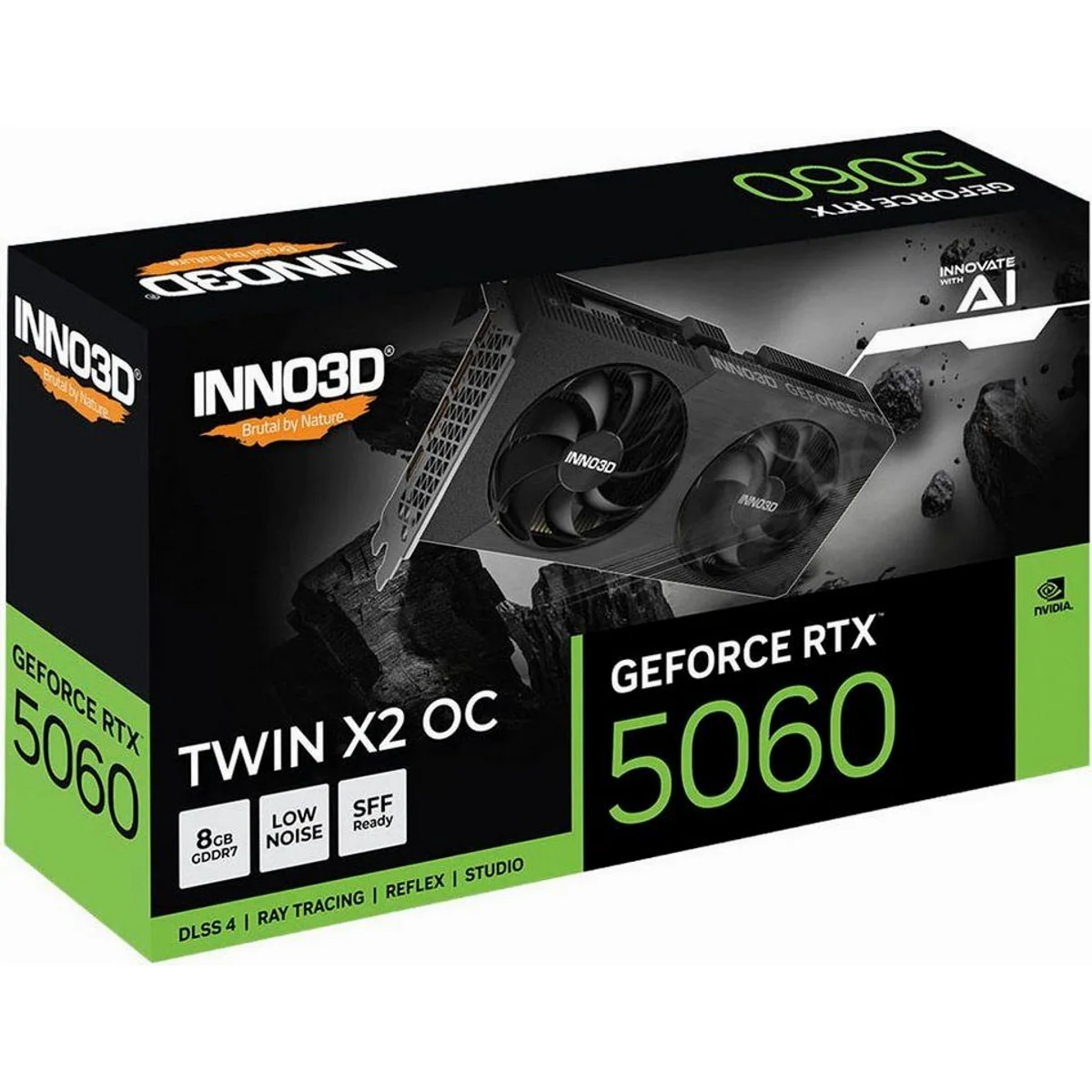 Inno3D GeForce RTX 5060 TWIN X2 OC V2, 8 GB GDDR7, Real-Time Ray Tracing 3