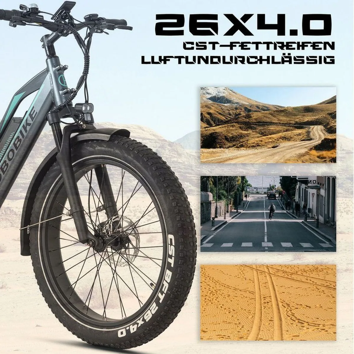 JOBOBIKE E-Bike Mountainbike, 840 Wh Akku, 7-Gang Shimano, 180 km Reichweite 2