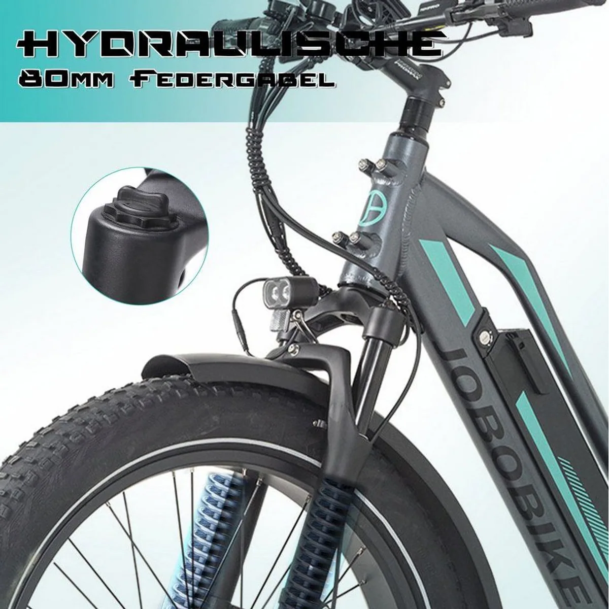 JOBOBIKE E-Bike Mountainbike, 840 Wh Akku, 7-Gang Shimano, 180 km Reichweite 3