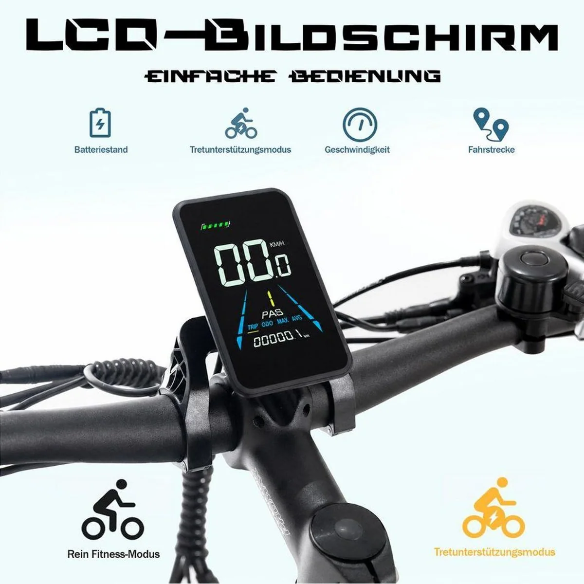 JOBOBIKE E-Bike Mountainbike 26x4 Zoll, 180km Reichweite, 80Nm Drehmoment 2