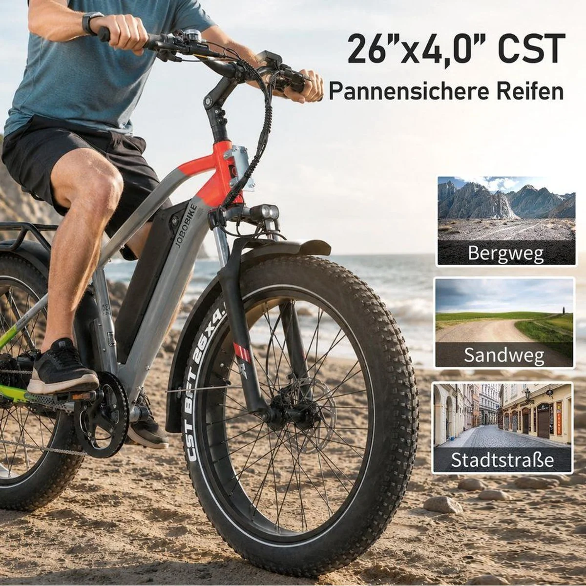 JOBOBIKE Kepler E-Bike, 180 km Reichweite, 7-Gang Shimano, hydraulische Bremsen 3