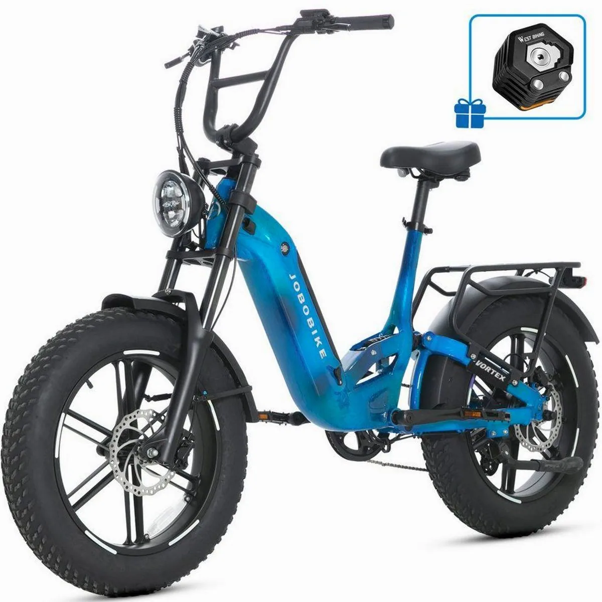 JOBOBIKE E-Bike Mountainbike 20 Zoll, 720 Wh Akku, Vollfederung, 7-Gang Shimano