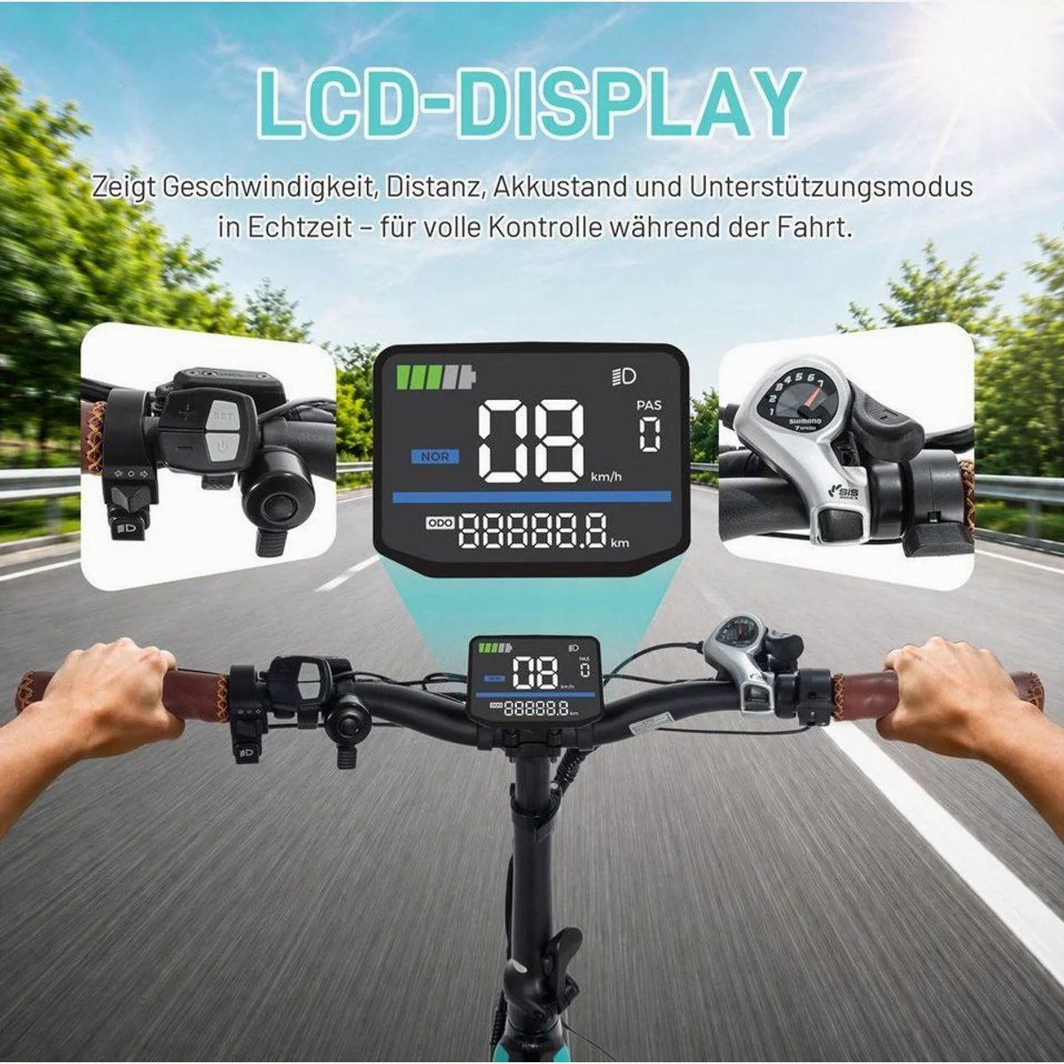 JOBOBIKE E-Bike Mountainbike, 120 km Reichweite, 5 Stufen Tretunterstützung, Faltbar 4