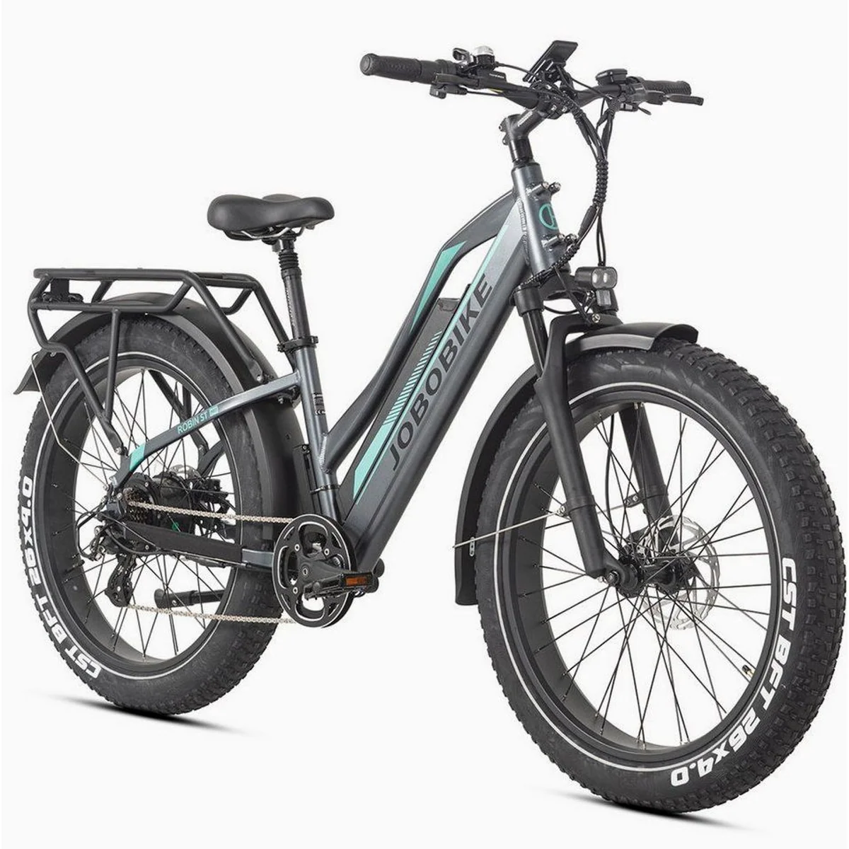 JOBOBIKE E-Bike Mountainbike, 180 km Reichweite, 7-Gang Shimano, LED-Beleuchtung