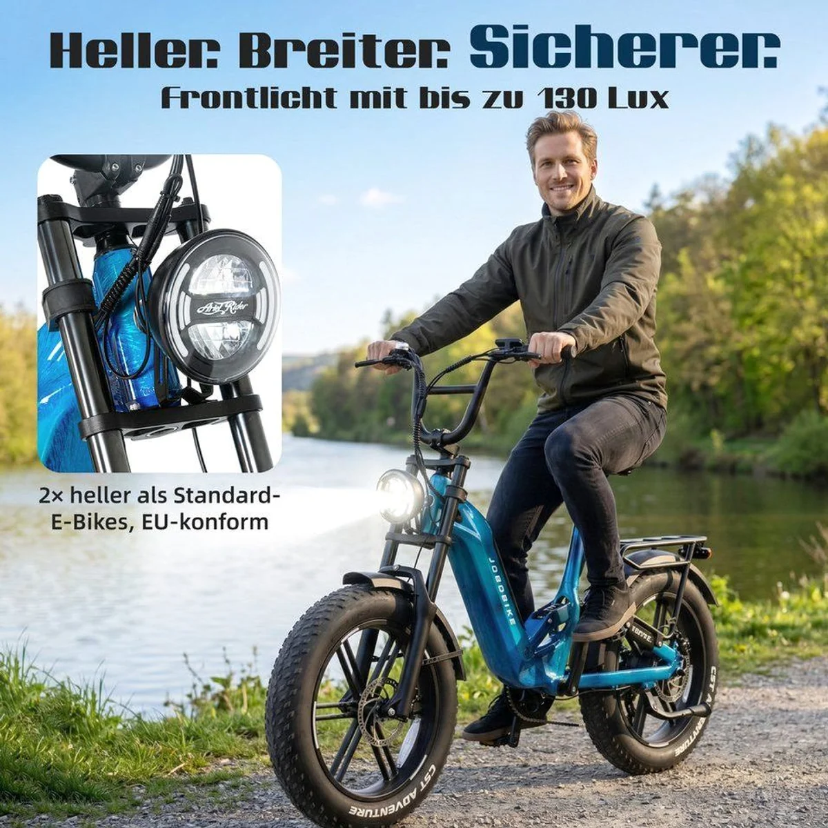 JOBOBIKE E-Mountain-Fatbike, 720Wh Akku, 150 km Reichweite, hydraulische Bremsen 3