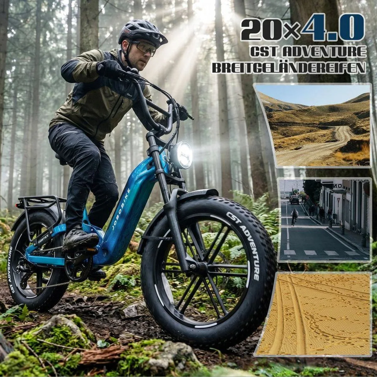 JOBOBIKE E-Mountain-Fatbike, 720Wh Akku, 150 km Reichweite, hydraulische Bremsen 5