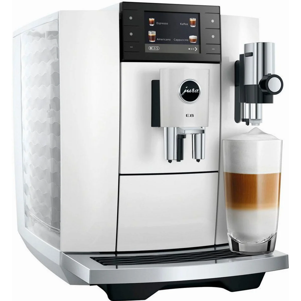 JURA E8 Kaffeevollautomat, 27 Spezialitäten, WiFi-fähig, Hot & Light Brew 3