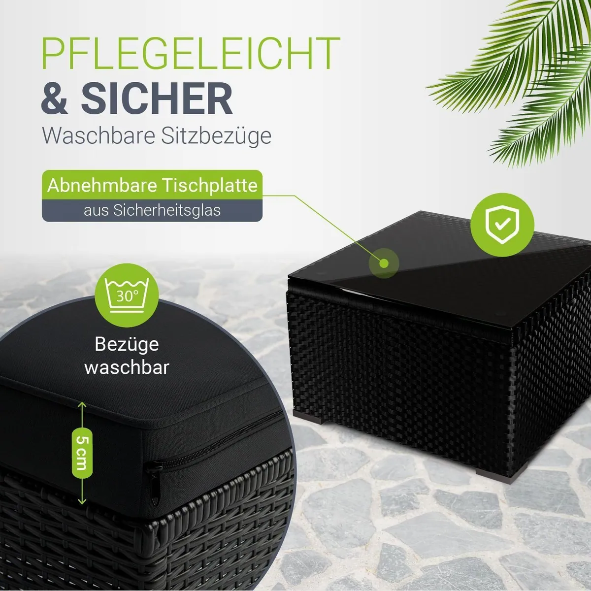 Juskys Punta Cana Gartenlounge-Set, Polyrattan, wetterfest & pflegeleicht 2