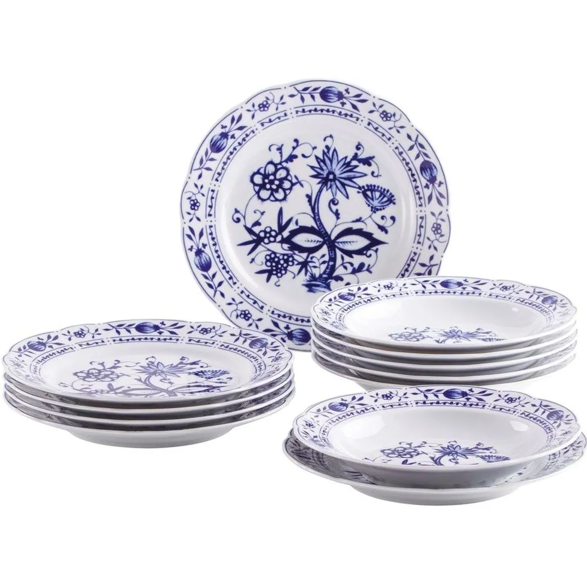 KAHLA Tafelservice Zwiebelmuster, 12-teilig, für 6 Personen, Porzellan, Made in Germany