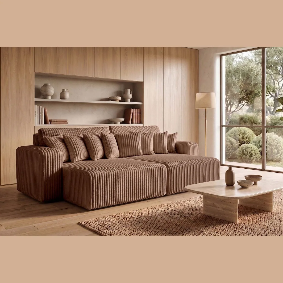 Kaiser Möbel PIANO DOUBLE Schlafsofa, große Liegefläche, Cordstoff Tilia, hoher Komfort