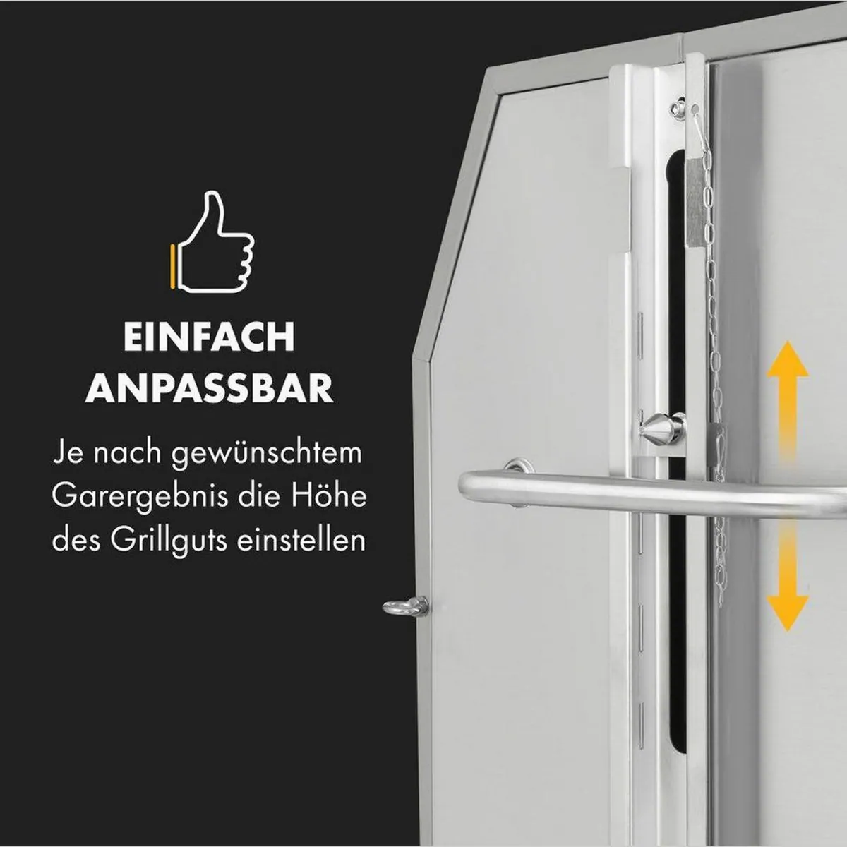 Klarstein Sauenland Pro XL Holzkohlegrill, präzise Temperaturkontrolle, Edelstahl-Drehspieß 5