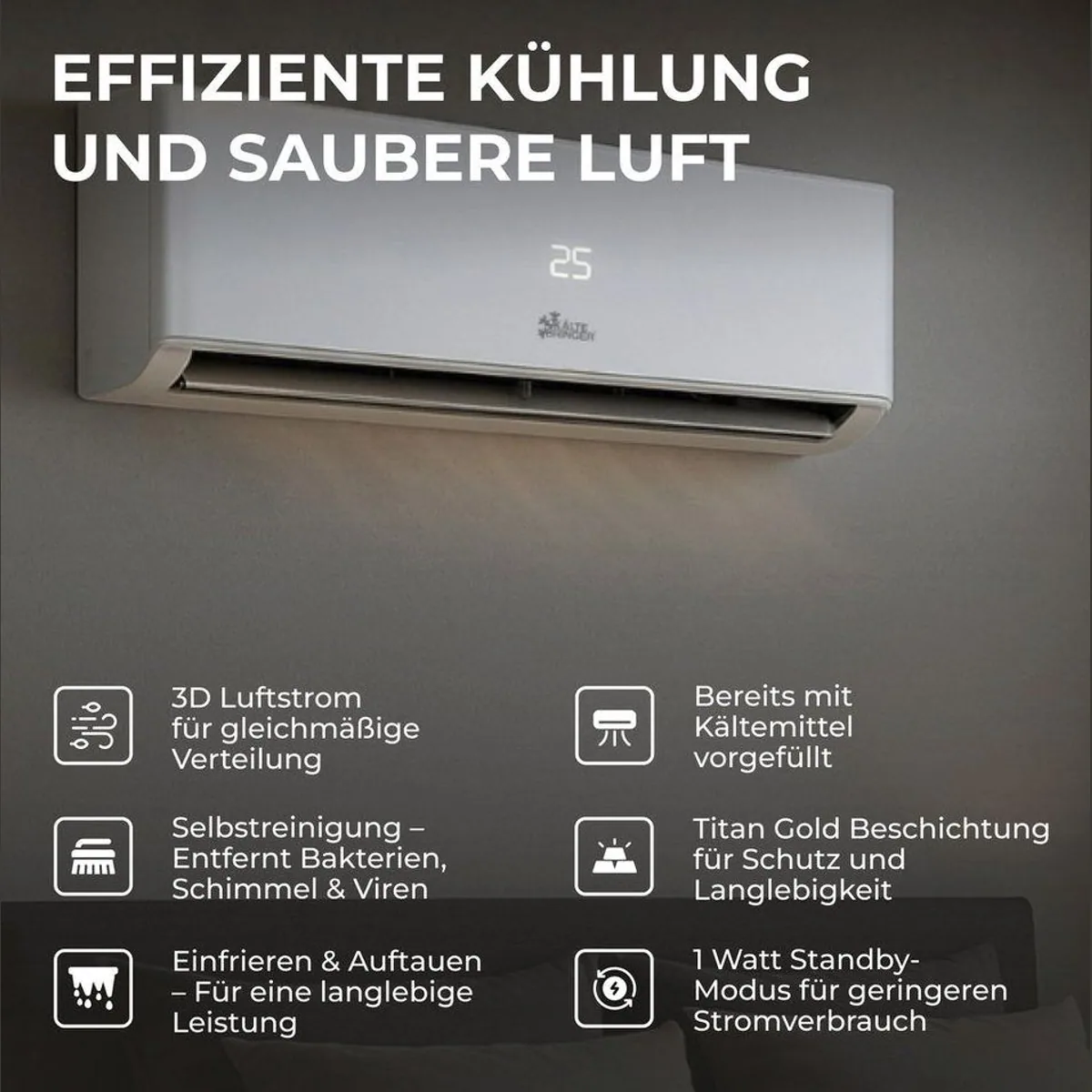 Kältebringer Split-Klimagerät R290, 9.000 BTU, leise & energieeffizient 4