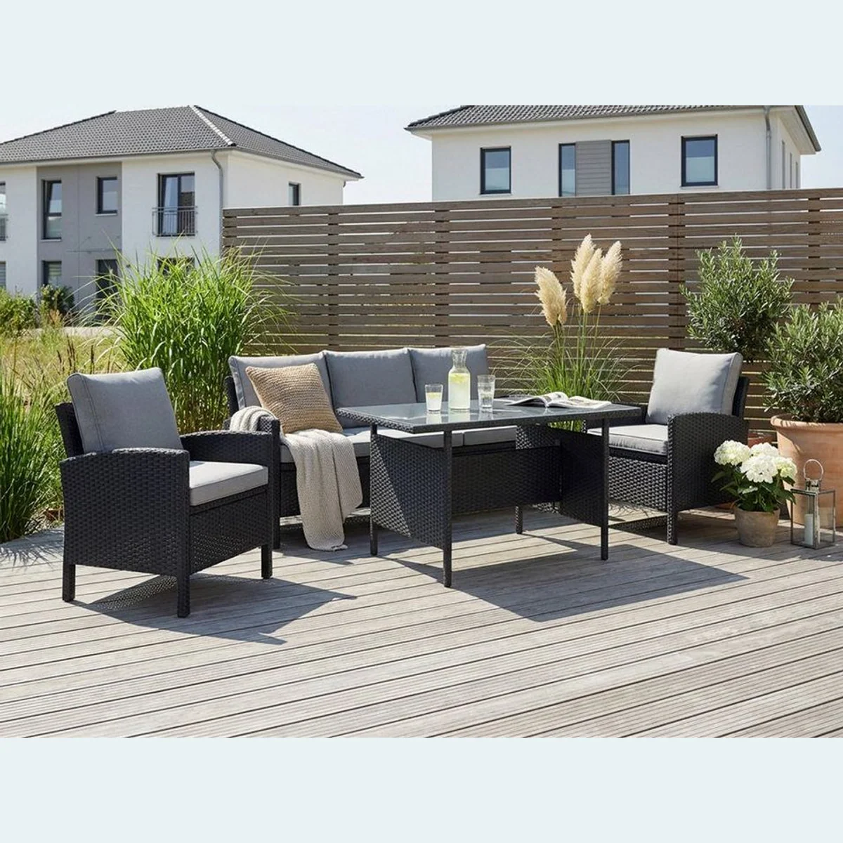 KONIFERA Gartenlounge-Set Brooklyn, 12-tlg., robust, mit Auflagen