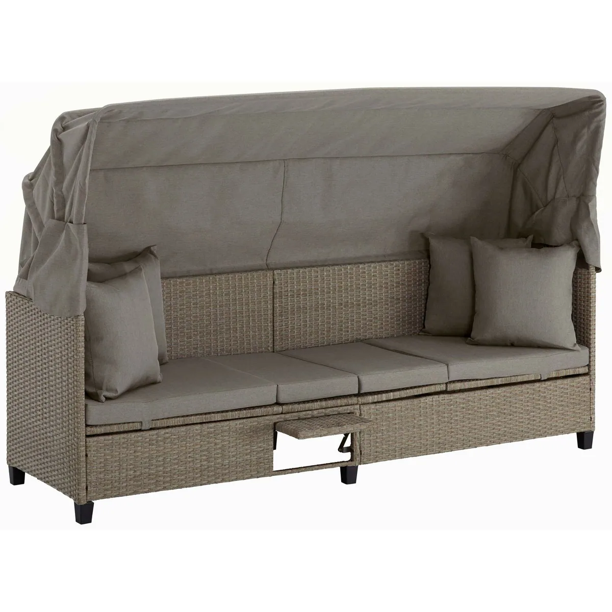 KONIFERA Loungesofa Alabama, 200x133x60 cm, Polyrattan, inkl. Auflage