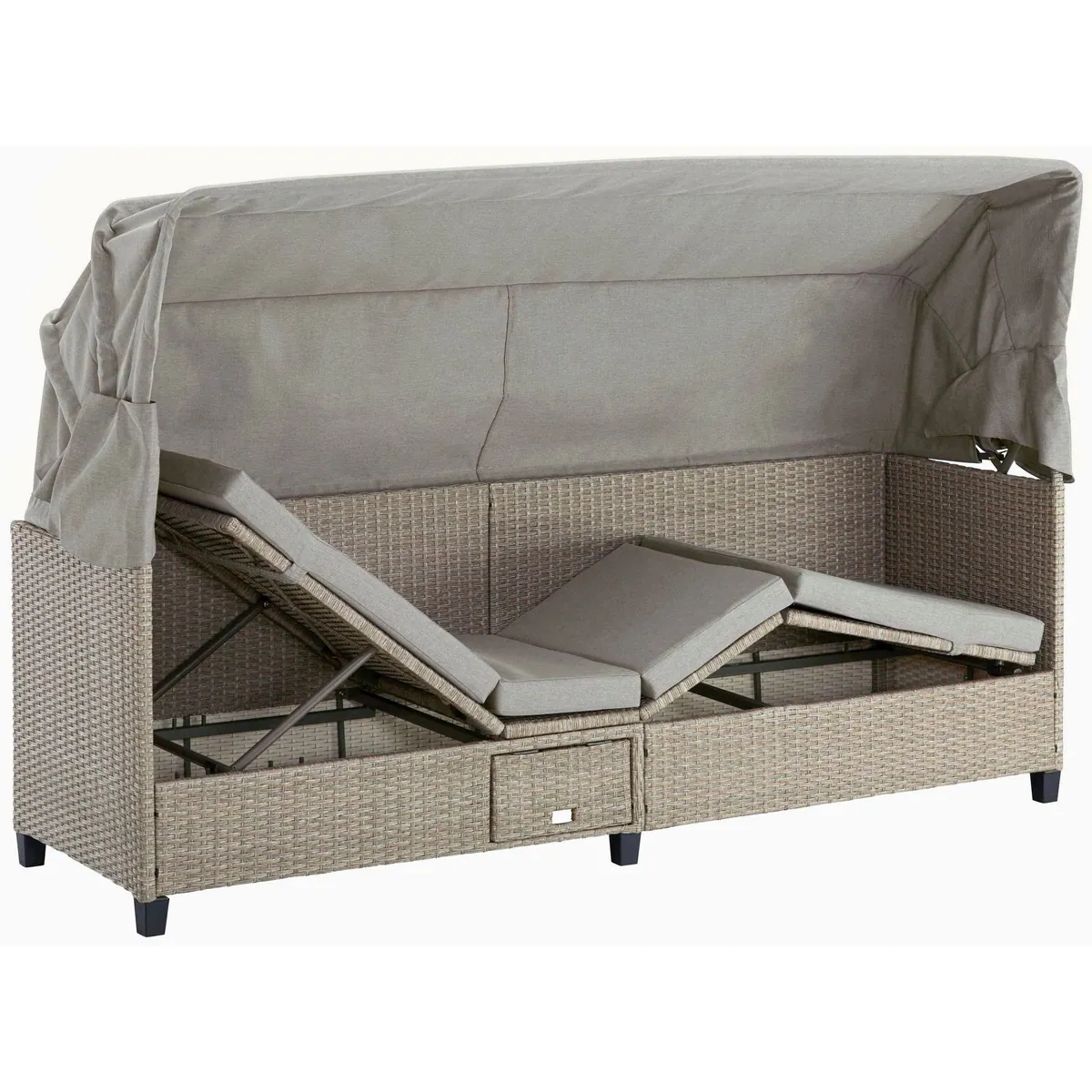 KONIFERA Loungesofa Alabama, 200x133x60 cm, Polyrattan, inkl. Auflage 3