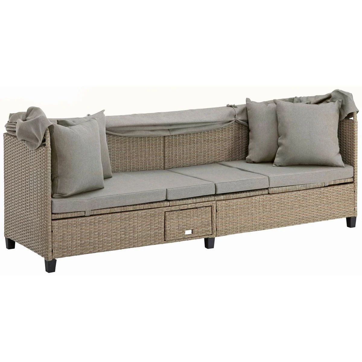 KONIFERA Loungesofa Alabama, 200x133x60 cm, Polyrattan, inkl. Auflage 5