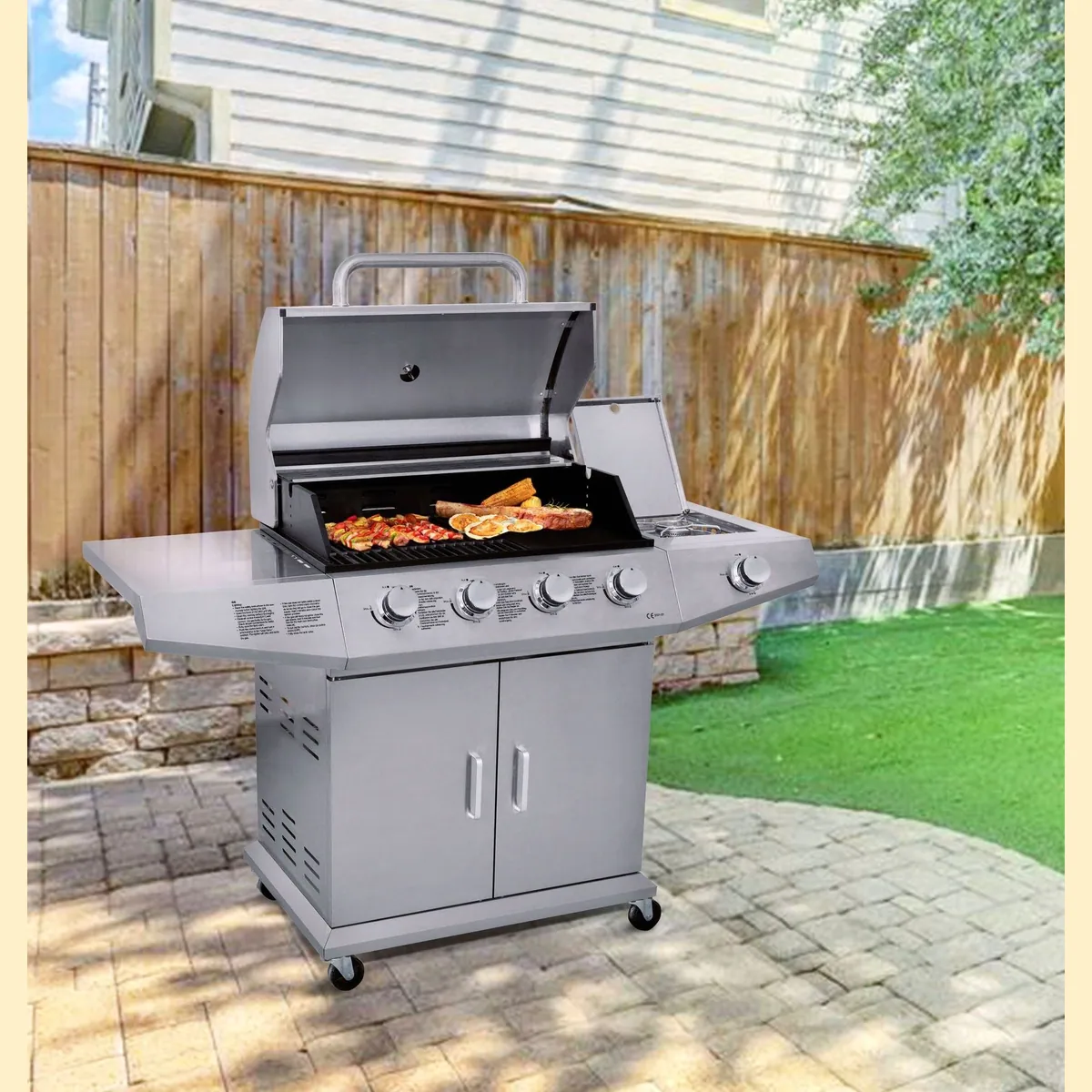 KONIFERA Gasgrill RICHMOND, 4 Brenner, elektrischer Drehspieß, Schutzhülle 2