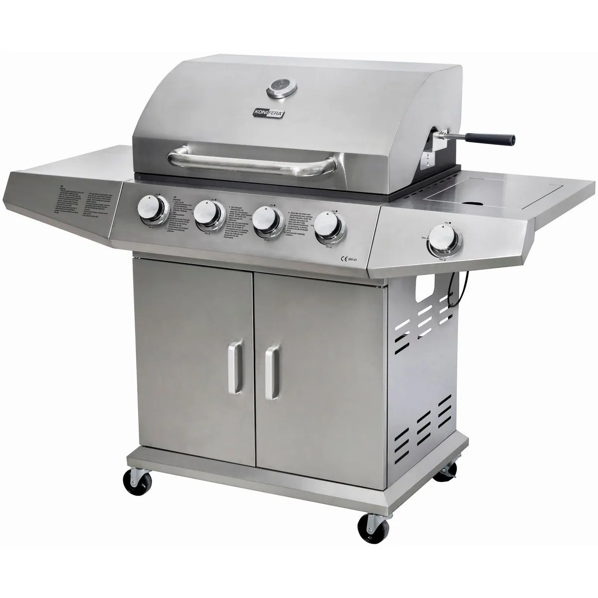 KONIFERA Gasgrill RICHMOND, 4 Brenner, elektrischer Drehspieß, Schutzhülle 3