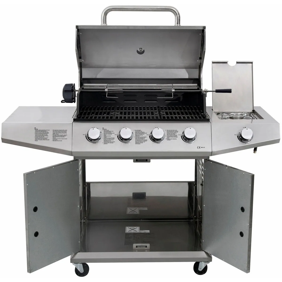 KONIFERA Gasgrill RICHMOND, 4 Brenner, elektrischer Drehspieß, Schutzhülle 5