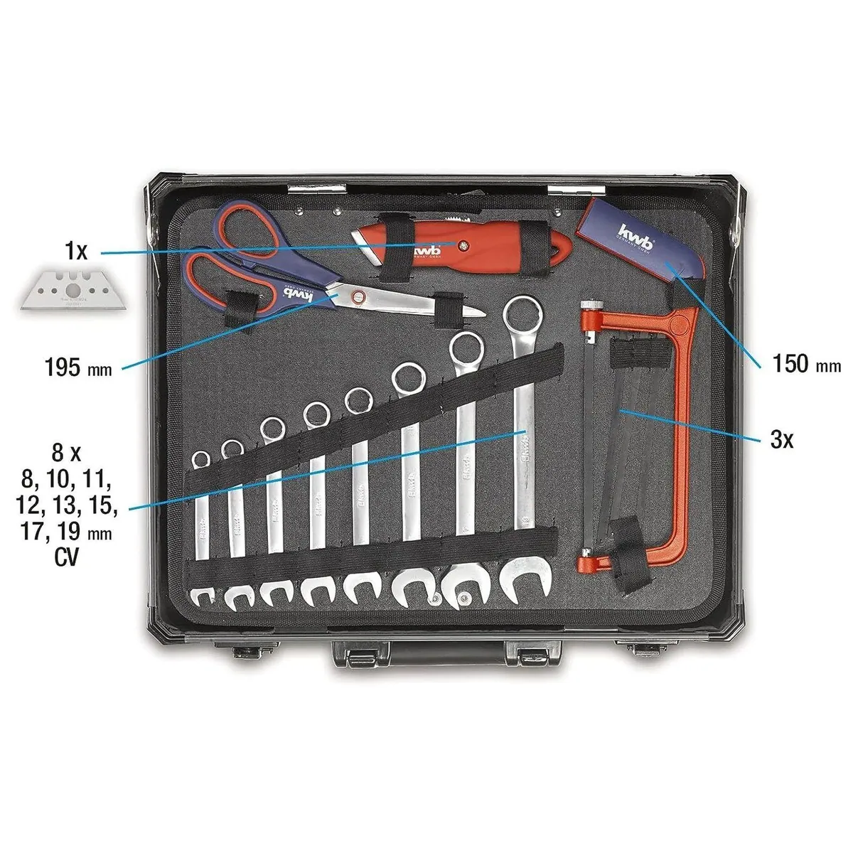 kwb Werkzeugkoffer 99-teilig, robust, mobil, vielseitig einsetzbar 4