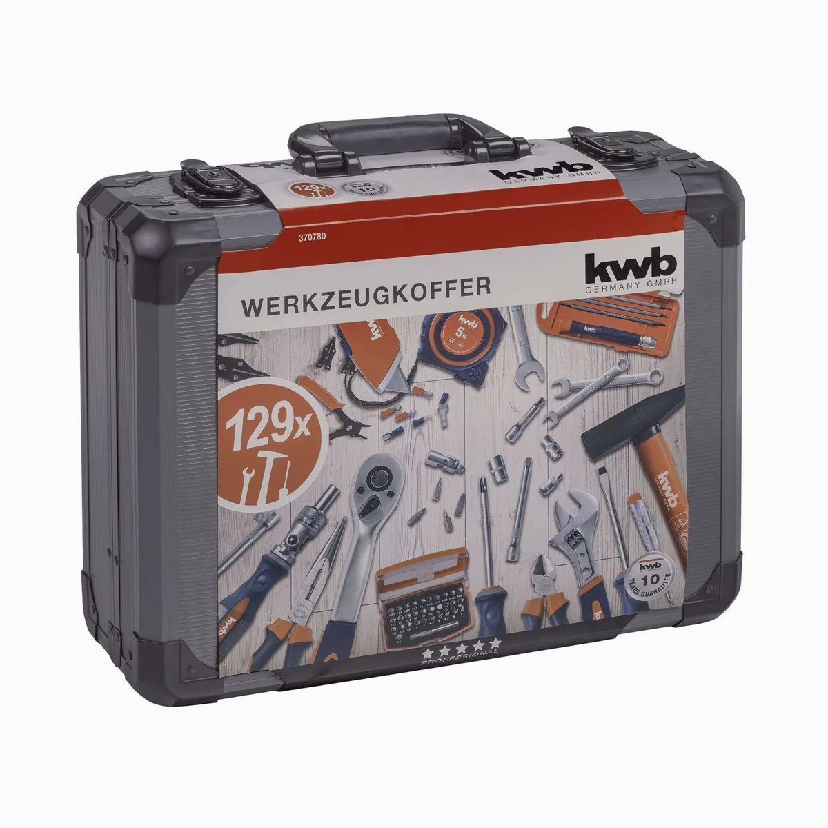 kwb Werkzeugset 129-teilig, stabiler Aluminium-Koffer, ergonomische Griffe 3