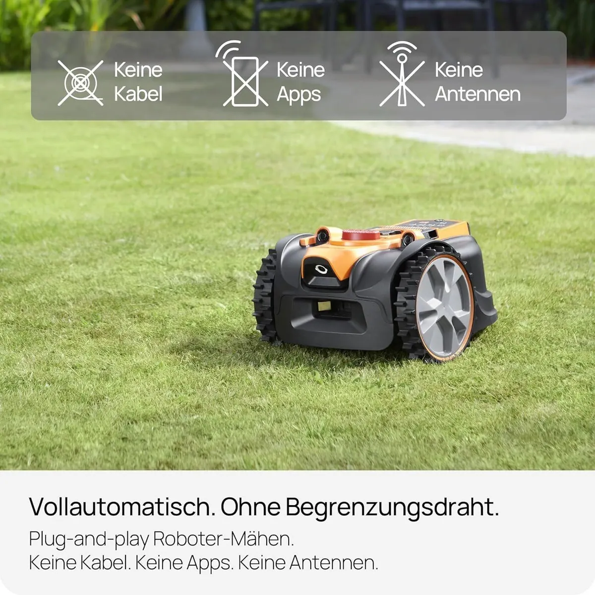 Lawnmaster OcuMow16 Rasenmähroboter, kabelloses Mähen, intelligente Navigation, für Gärten bis 300 m² 3