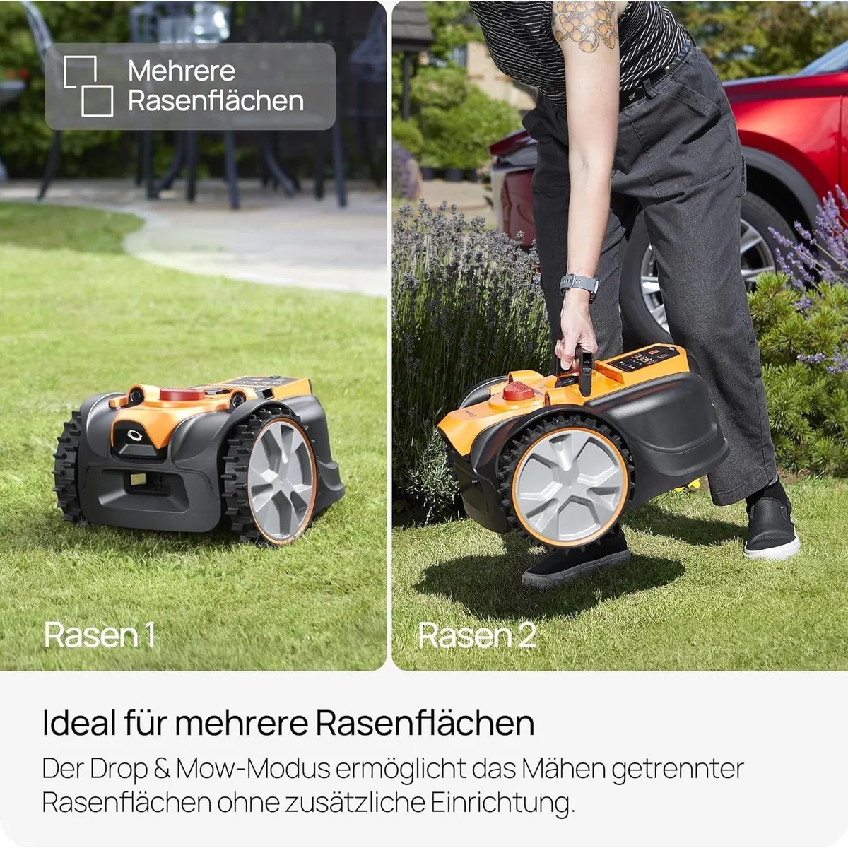 Lawnmaster OcuMow16 Rasenmähroboter, kabelloses Mähen, intelligente Navigation, für Gärten bis 300 m² 4