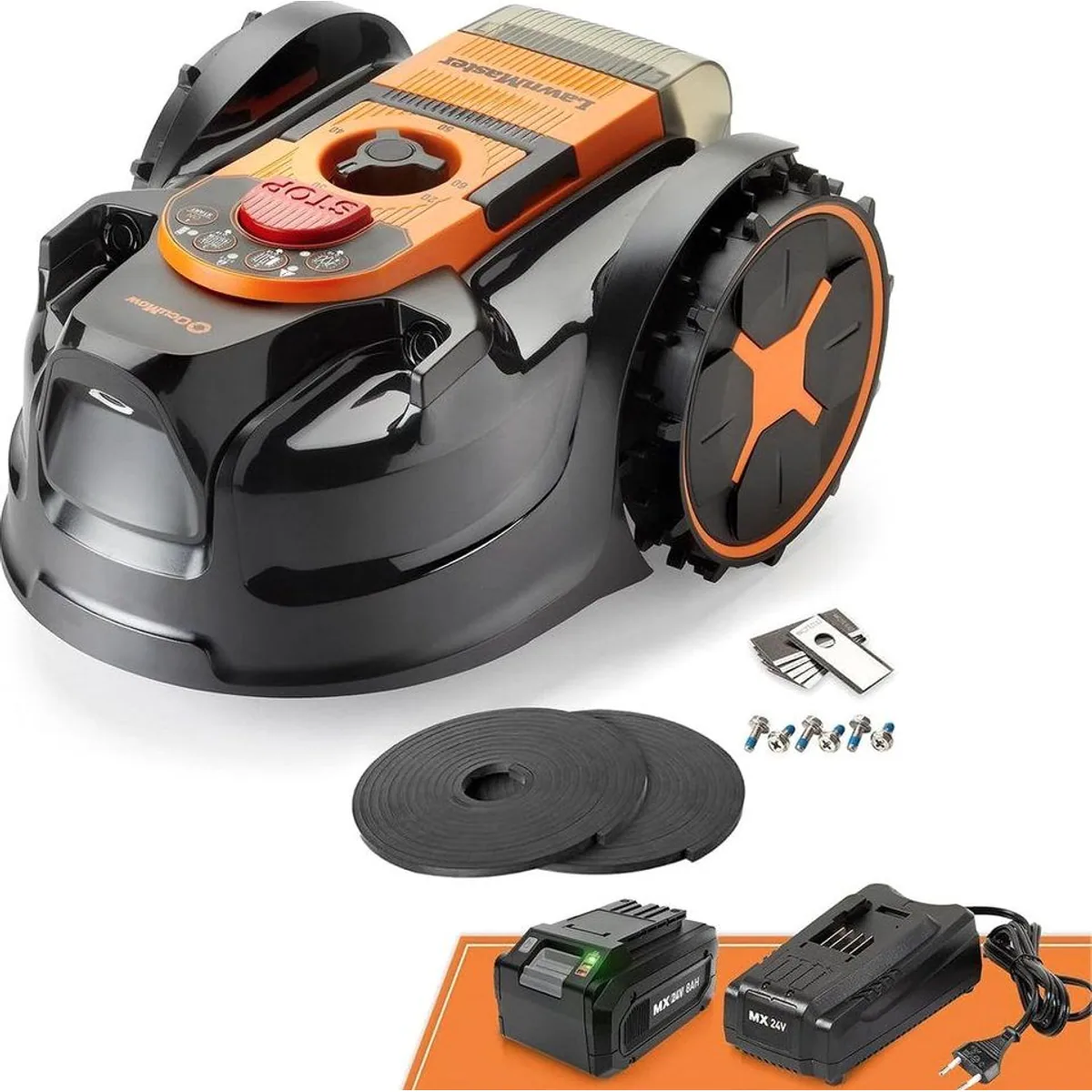 Lawnmaster OcuMow Mähroboter, kabellos, für bis zu 250 m² — automatisches Mähen, flexible Schnitthöhen, einfache Bedienung