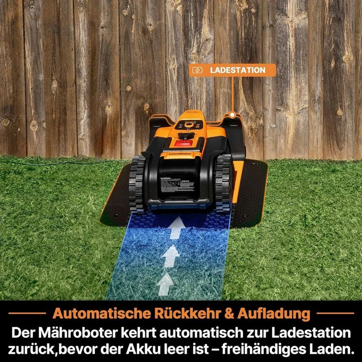 Lawnmaster OcuMow 18, Rasenmähroboter ohne Begrenzungskabel, WiFi & Bluetooth, Hindernisvermeidung 2