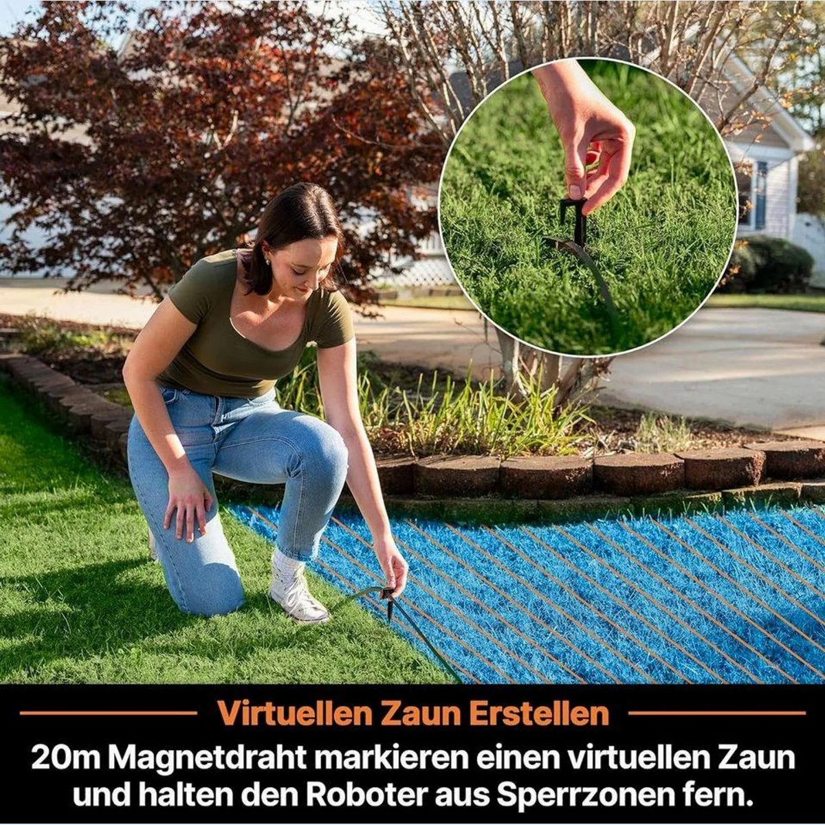Lawnmaster OcuMow 18, Rasenmähroboter ohne Begrenzungskabel, WiFi & Bluetooth, Hindernisvermeidung 3
