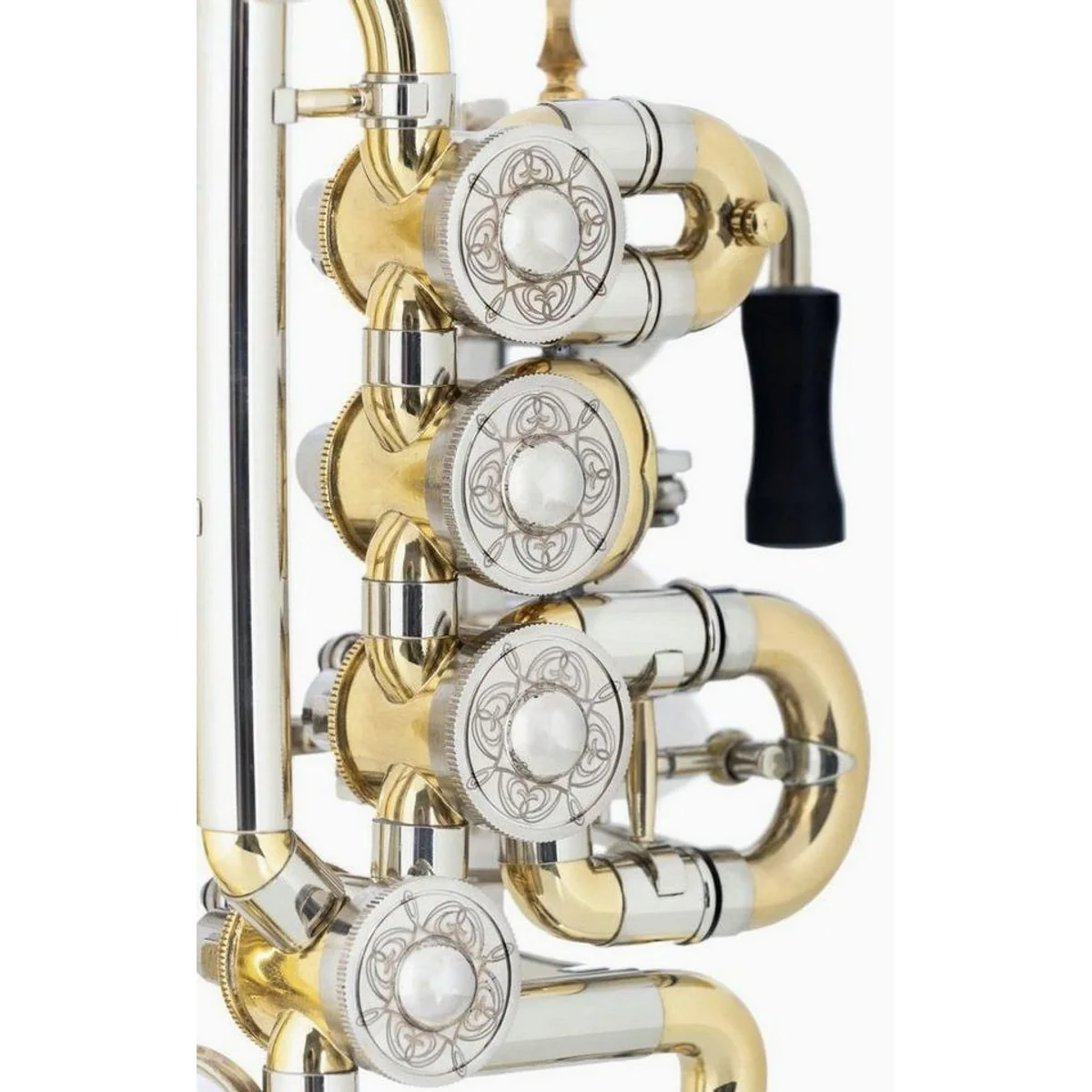 Lechgold Piccolo-Trompete PT-21/4L, 4 Mundrohre, ergonomische Daumenstütze, Messing — ideal für passionierte Bläser 4