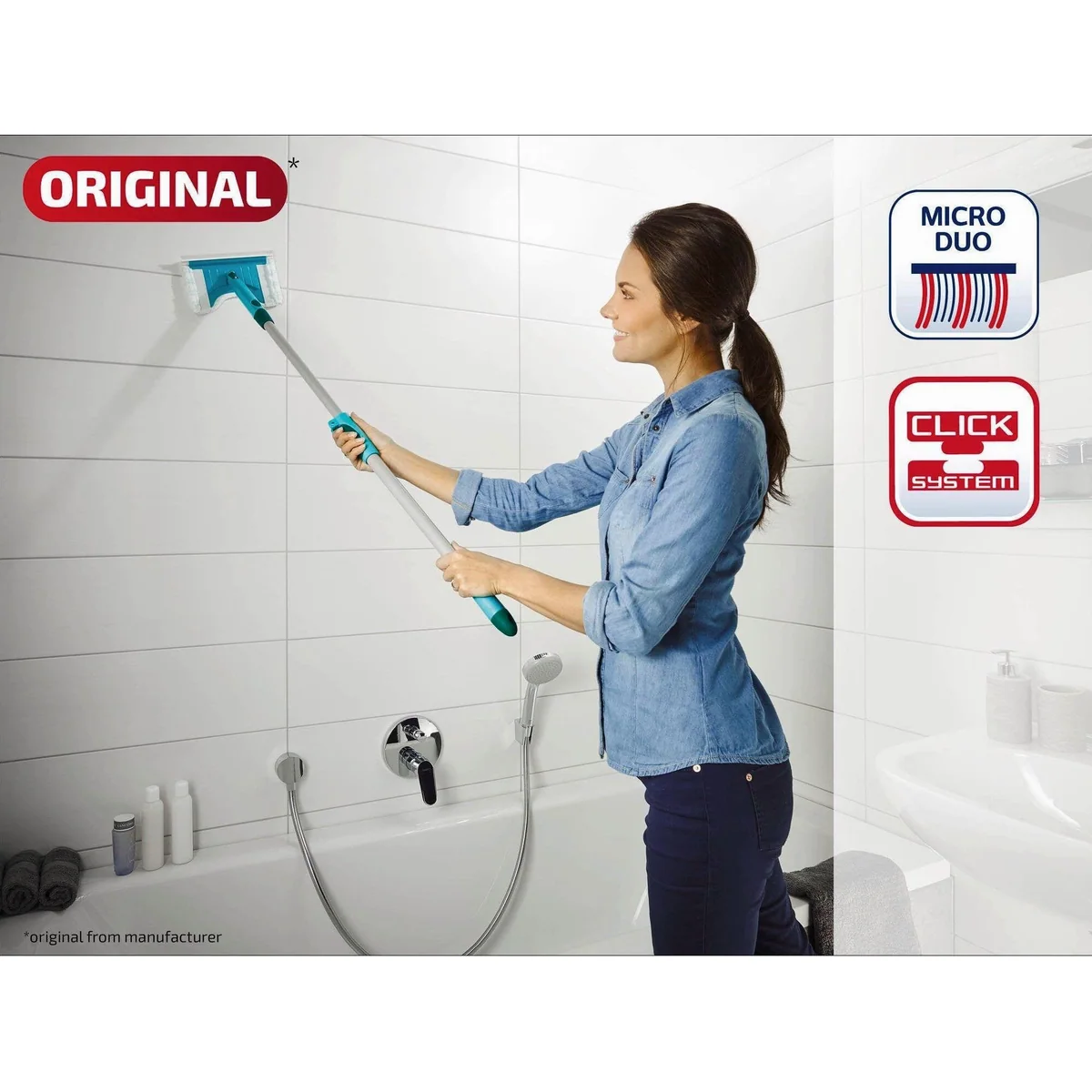 Leifheit Bath Cleaner Ersatzbezug, hohe Saugfähigkeit, einfache Anbringung — für gründliche Badezimmerreinigung 2