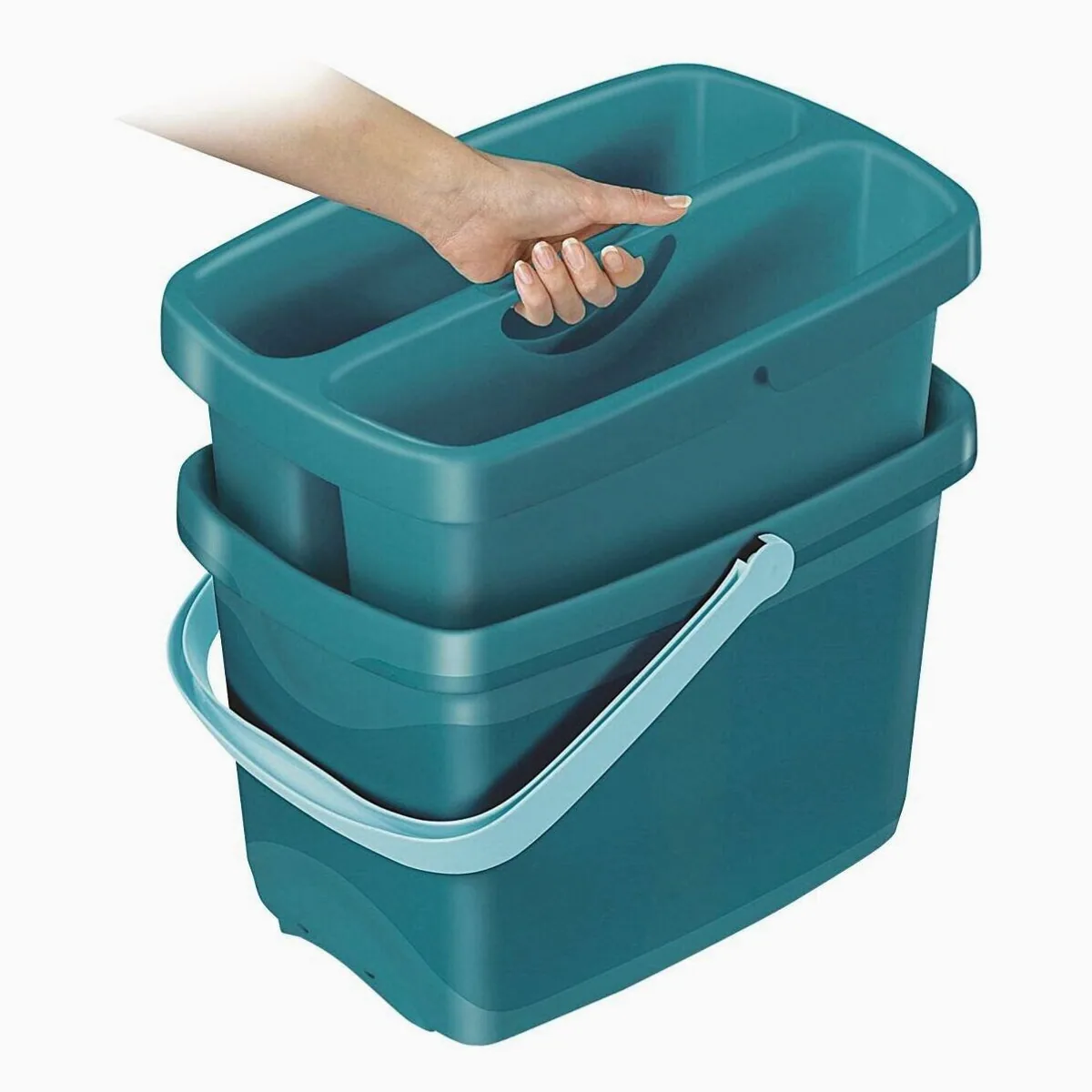 Leifheit Combi Box 52001, praktischer 2-Kammer-Putzeimer, stapelbar 3