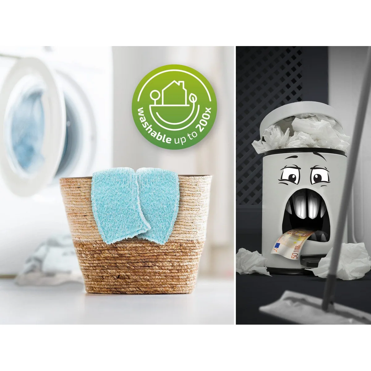 Leifheit CLEAN TWIST M Ergo Bodenwischer-Set, 360° Gelenk, längenverstellbar, mit Schleudersieb 4