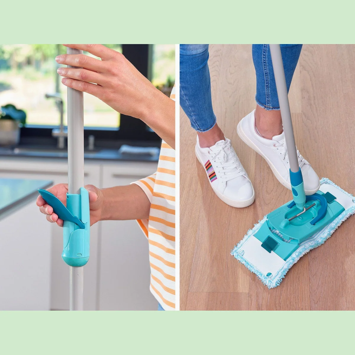 Leifheit CLEAN TWIST M Ergo Bodenwischer-Set, 360° Gelenk, längenverstellbar, mit Schleudersieb 5