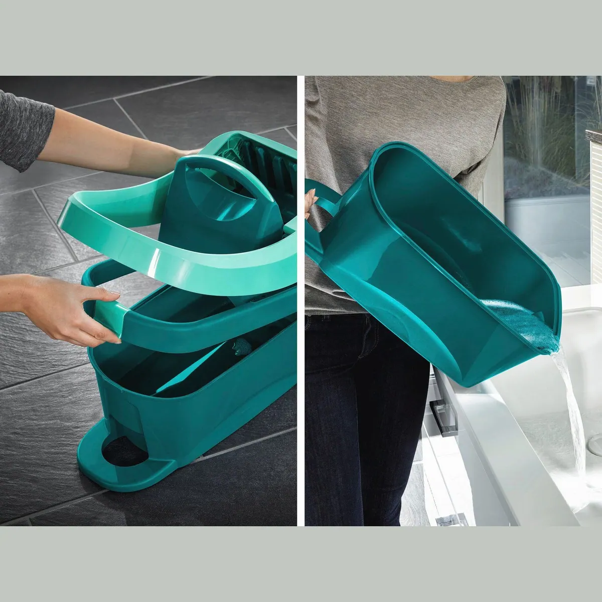 Leifheit Profi XL Bodenwischer-Set, 8l Fassungsvermögen, Fußbedienung, mit Rollen 5