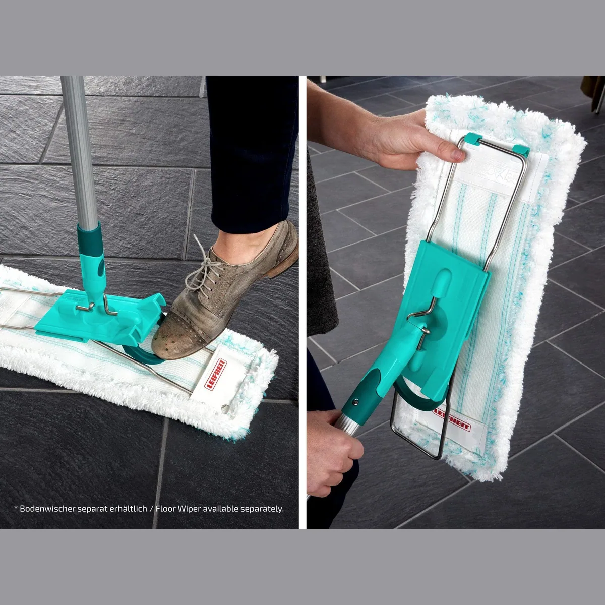 Leifheit Wischbezug Profi XL micro duo, 2er Set, Mikrofasern, waschbar, für alle glatten Böden 5