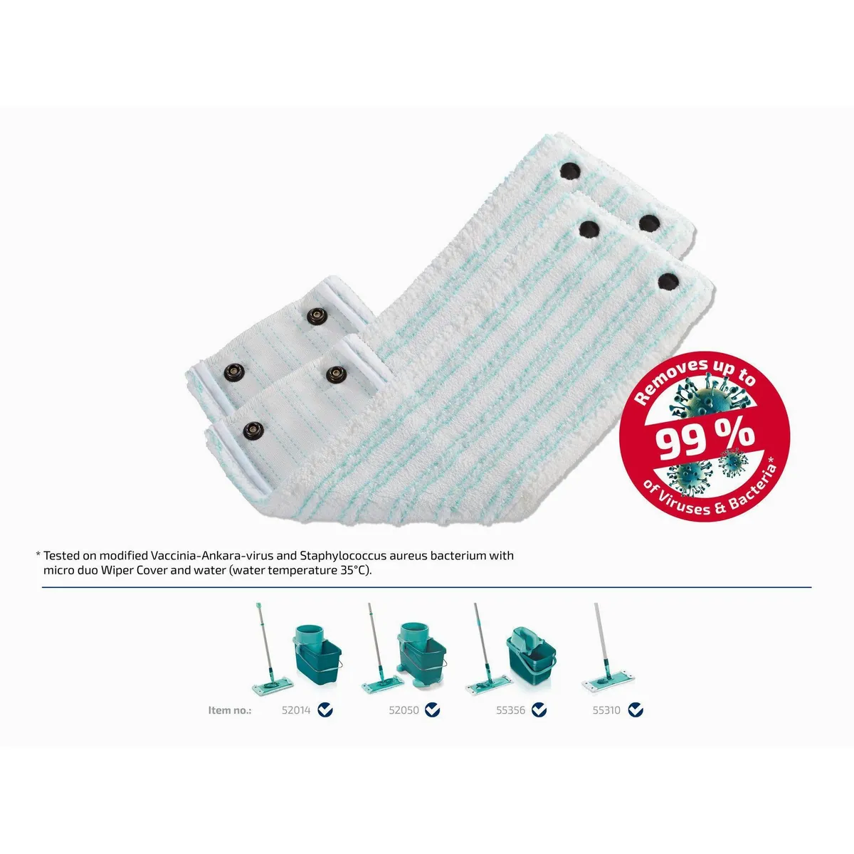 Leifheit Wischbezug CLEAN TWIST M, 2er Set, doppelte Reinigungskraft — für glatte Böden 2