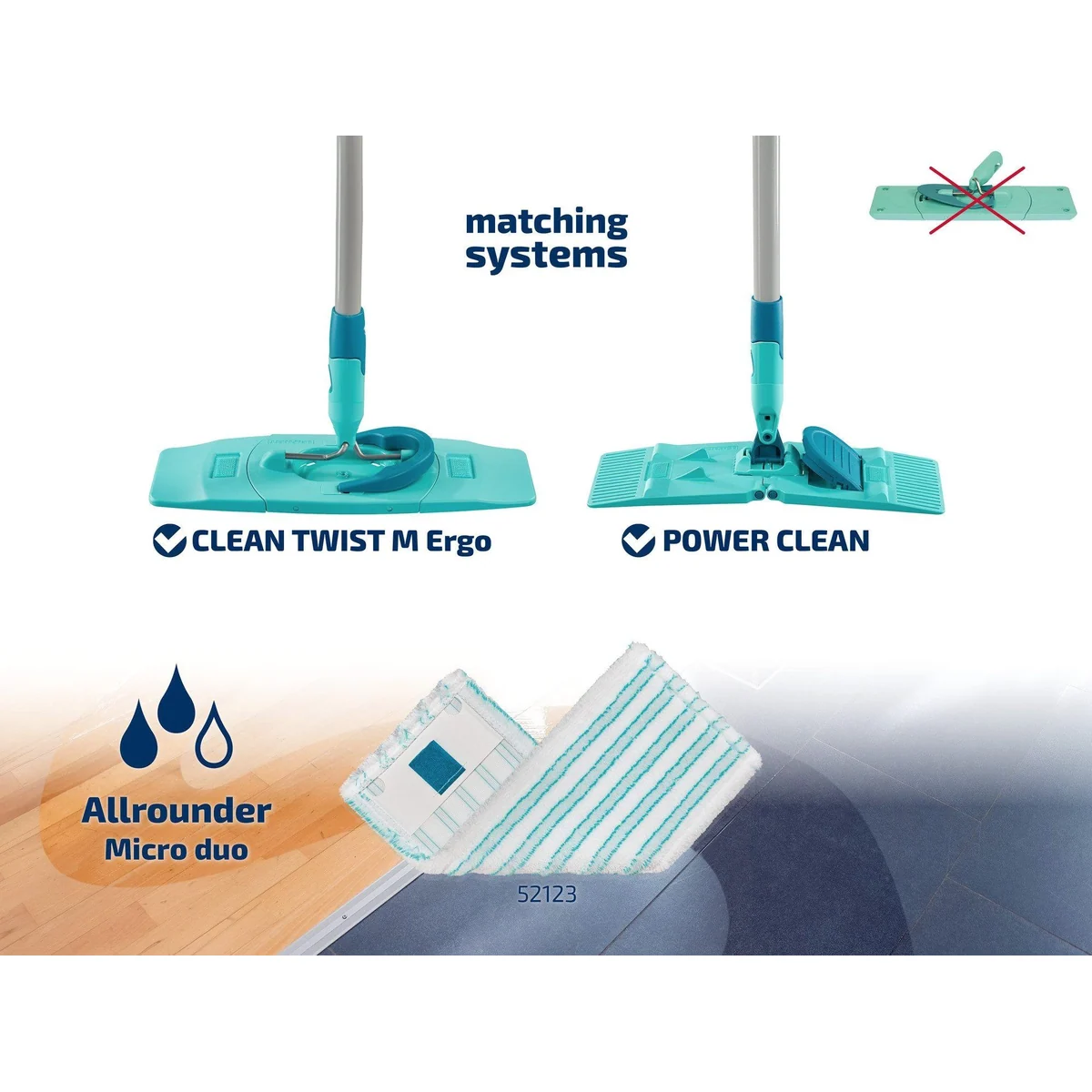 Leifheit Wischbezug CLEAN TWIST M Ergo, 2er Set, hohe Reinigungskraft, waschbar bei 60°C 5