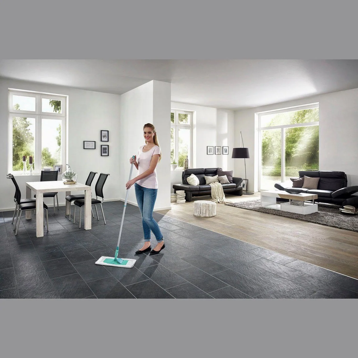 Leifheit Bodenwischer Classic XL microfibre, 100% Mikrofaser, Teleskopstiel 2