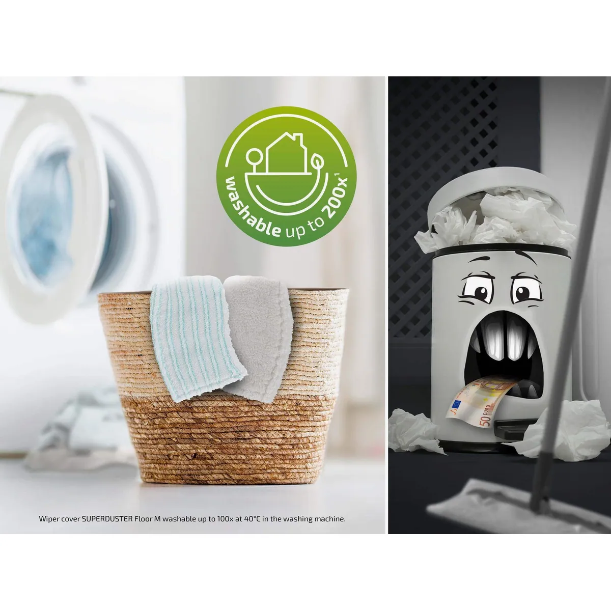 Leifheit CLEAN TWIST M Ergo Set, effiziente Bodenreinigung mit Staubmopp 4