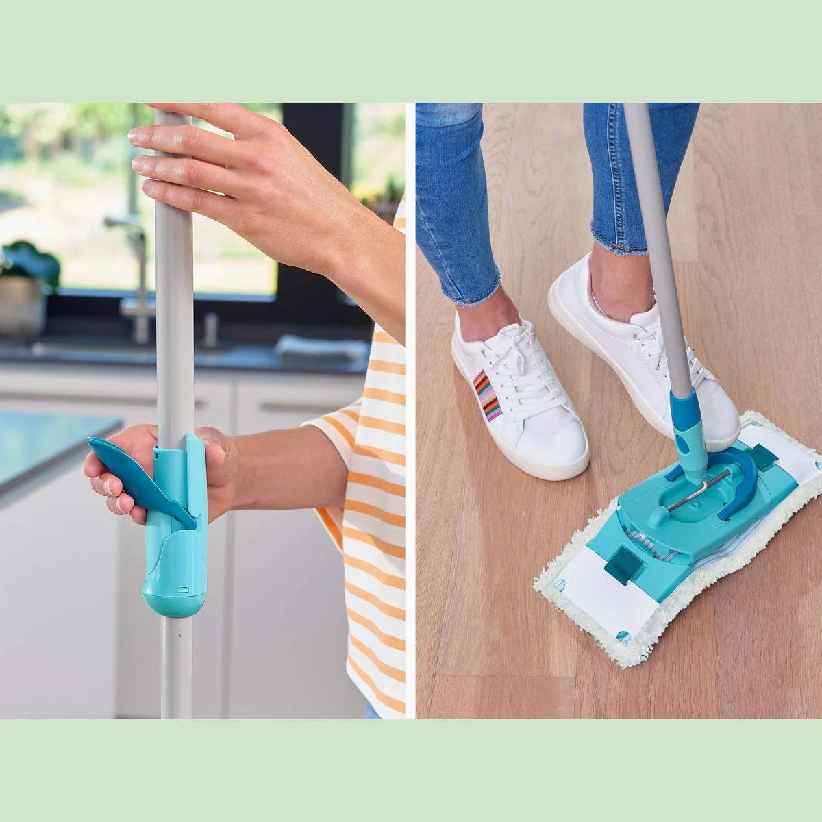Leifheit CLEAN TWIST M Ergo Set, effiziente Bodenreinigung mit Staubmopp 5