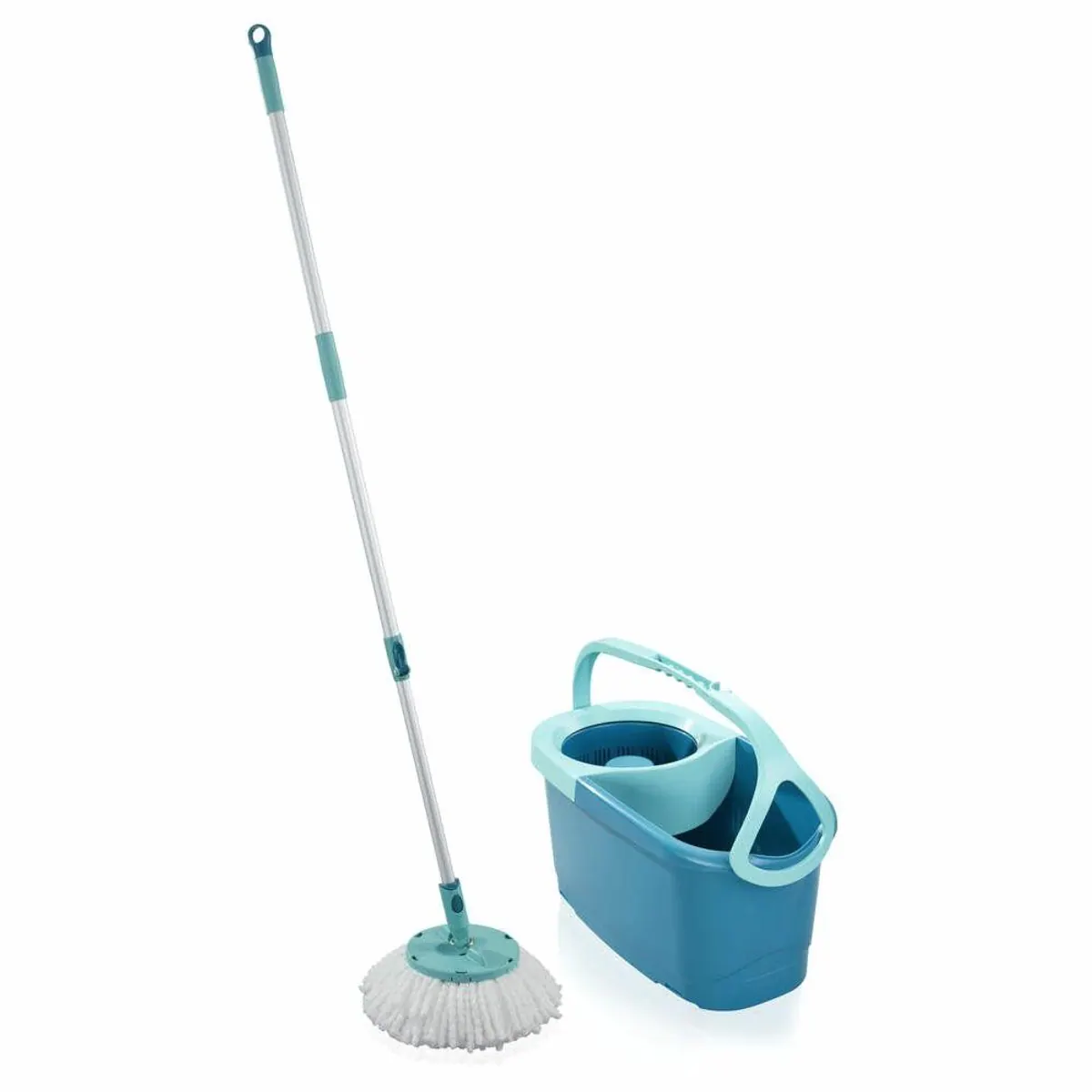 Leifheit Rotation Disc Mop Ergo, Teleskopstiel, 360° Gelenk, 6 L Eimer