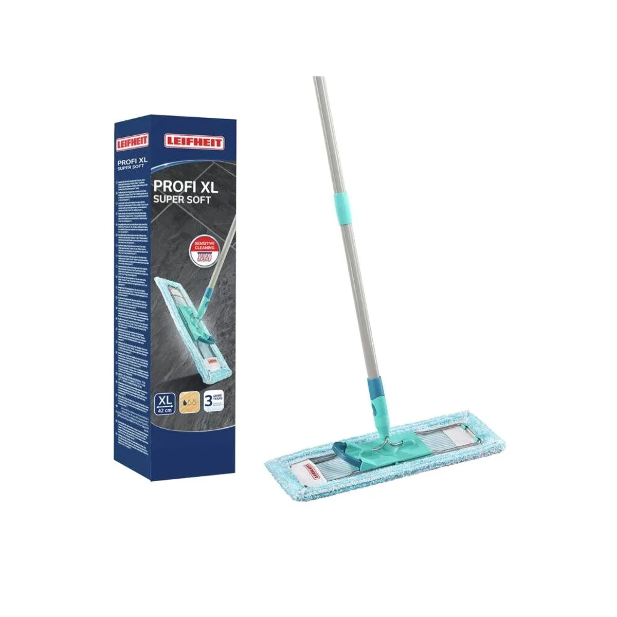Leifheit Profi XL super soft Wischsystem, 360° Drehgelenk, waschbarer Wischbezug 2