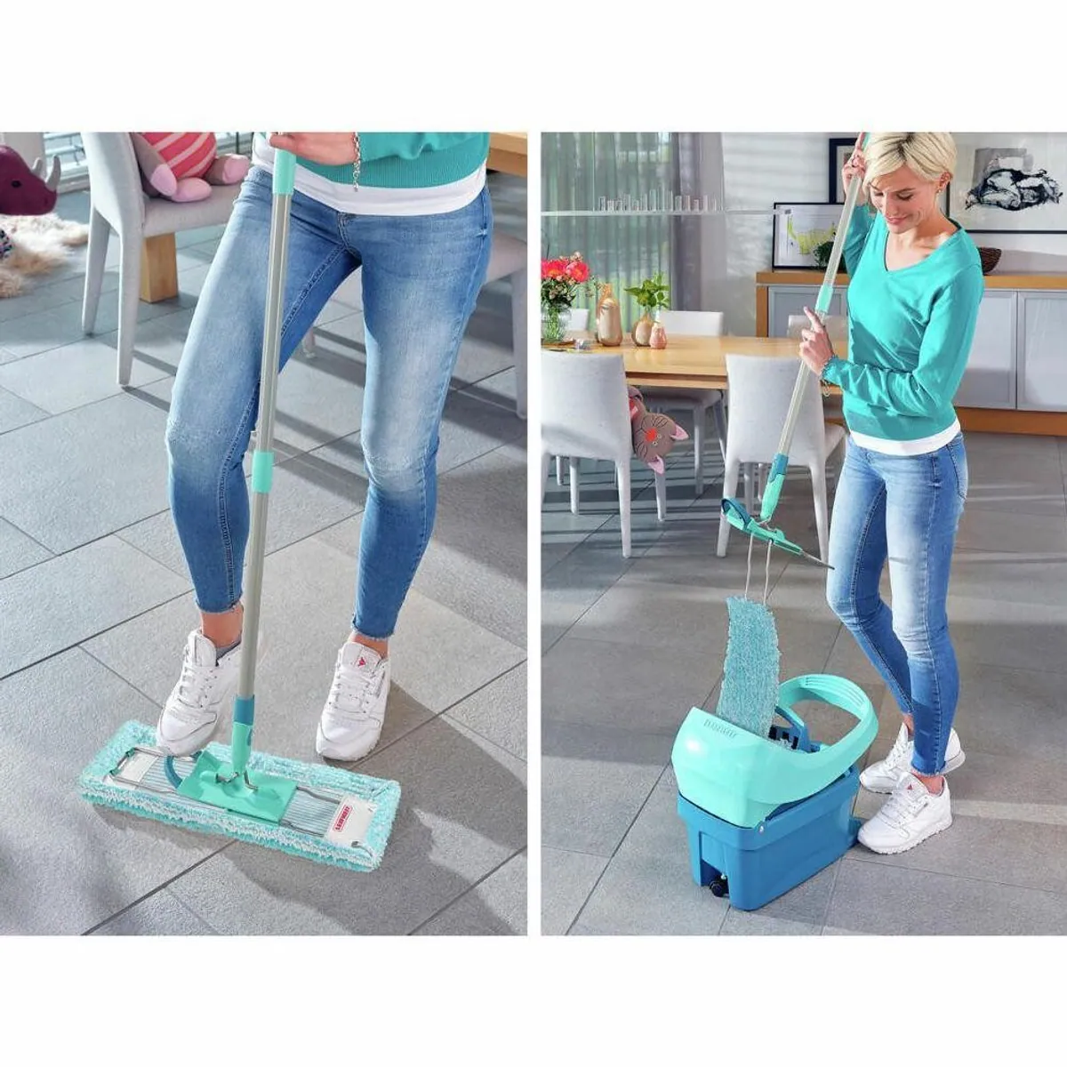 Leifheit Profi XL super soft Wischsystem, 360° Drehgelenk, waschbarer Wischbezug 4
