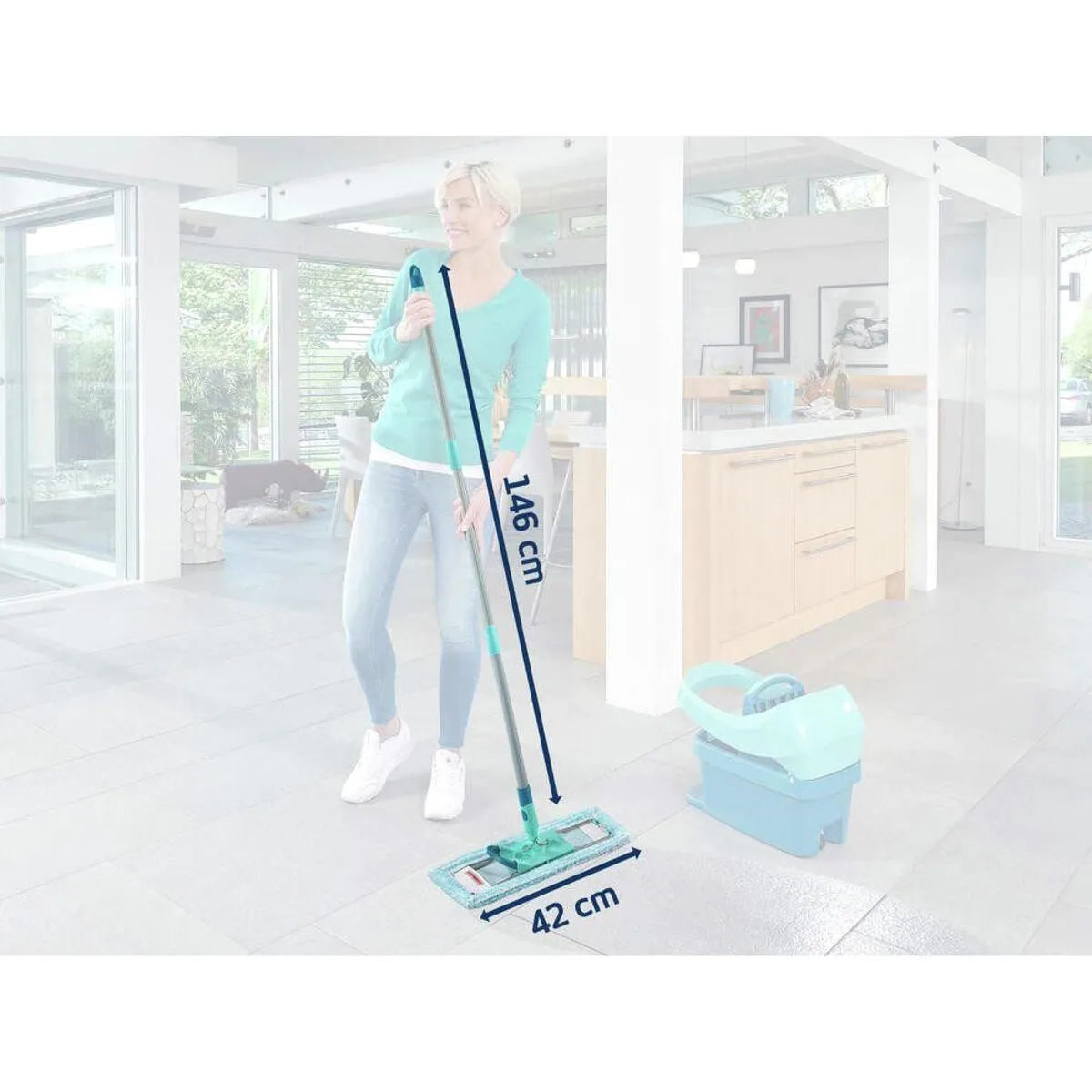 Leifheit Profi XL super soft Wischsystem, 360° Drehgelenk, waschbarer Wischbezug 5
