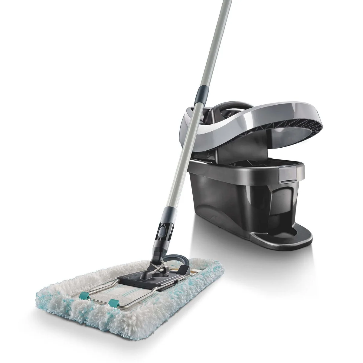 Leifheit Bodenwischer-Set Profi XL Black, 360° Drehgelenk, waschbarer Bezug, 42 cm Wischbreite 2