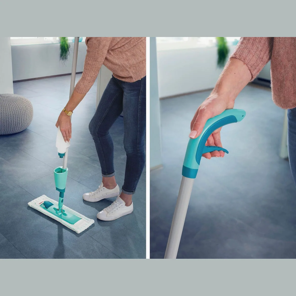 Leifheit Komfort-Sprühwischer Easy Spray XL, einfaches Sprühsystem, individuell befüllbar, bodenschonend 5